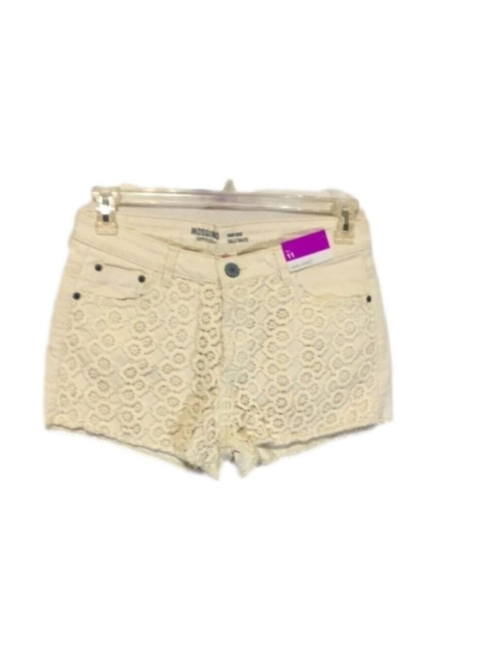 Mossimo Cream Crochet High Waist Shorts